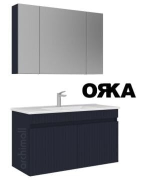 Orka Tivoli 100 cm Asma Banyo Dolabı MAT LACİVERT