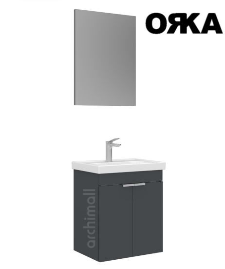 Orka Desna 50 cm Asma Banyo Dolabı MAT ANTRASİT