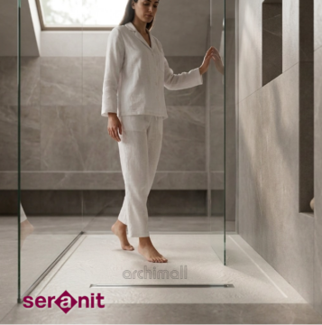 Aquanit 80X120 Slope Luna Beyaz Porselen Duş Karosu