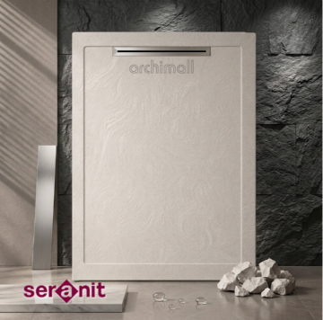 Aquanit 80X120 Slope Luna Beyaz Porselen Duş Karosu