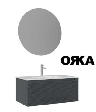 Orka Olbia 80 Asma Banyo Dolabı MAT ANTRASİT
