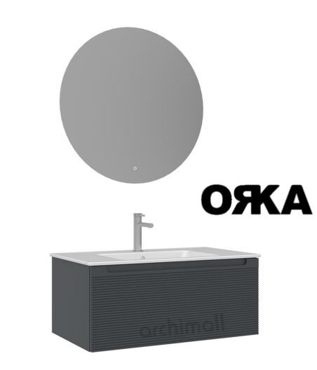 Orka Olbia 80 Asma Banyo Dolabı MAT ANTRASİT
