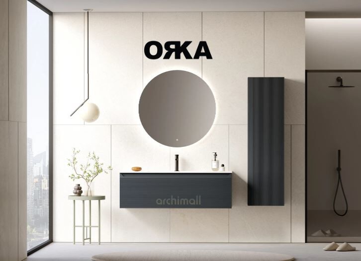 Orka Olbia 120 Asma Banyo Dolabı MAT ANTRASİT