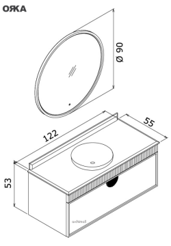 Orka Molino 120 cm Asma Banyo Dolabı