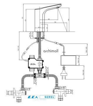 Eca Luna Fotoselli Lavabo Bataryası Elektrikli
