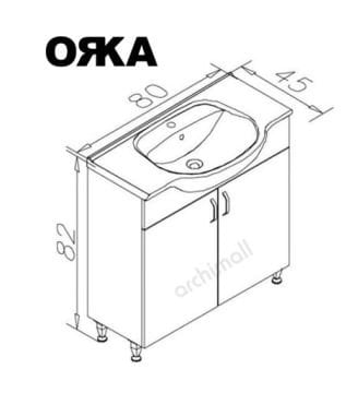 Orka Duru 80 cm Ayaklı Banyo Dolabı