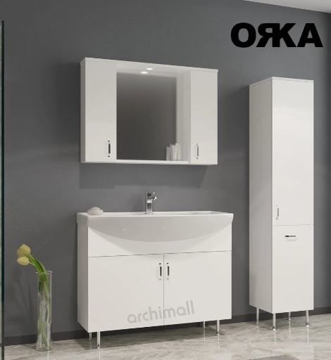 Orka Duru 100 cm Ayaklı Banyo Dolabı
