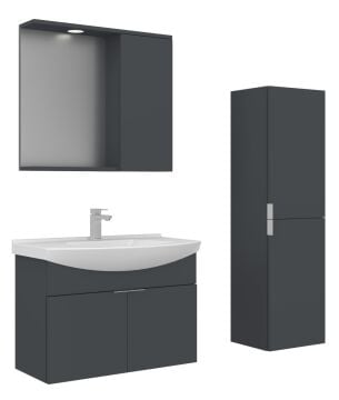 Orka Purus 100 cm Asma Banyo Dolabı MAT ANTRASİT