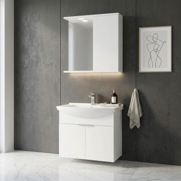Orka Purus 80 cm Asma Banyo Dolabı MAT BEYAZ