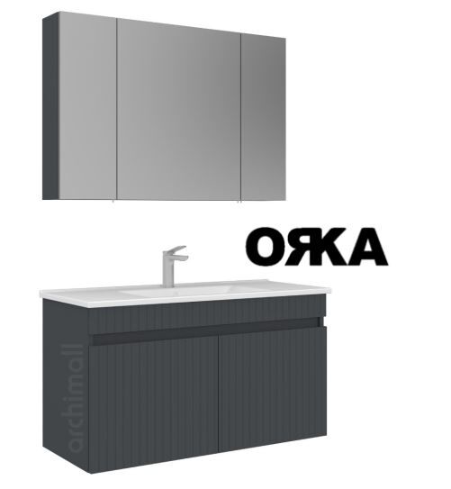 Orka Tivoli 100 cm Asma Banyo Dolabı MAT ANTRASİT