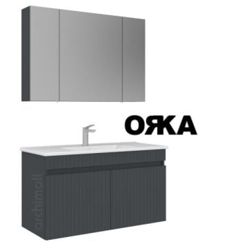 Orka Tivoli 100 cm Asma Banyo Dolabı MAT ANTRASİT