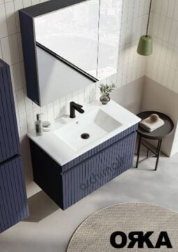Orka Tivoli 100 cm Asma Banyo Dolabı MAT LACİVERT