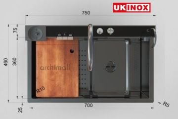 Ukinox Khone Şelale Tipi Evye Seti