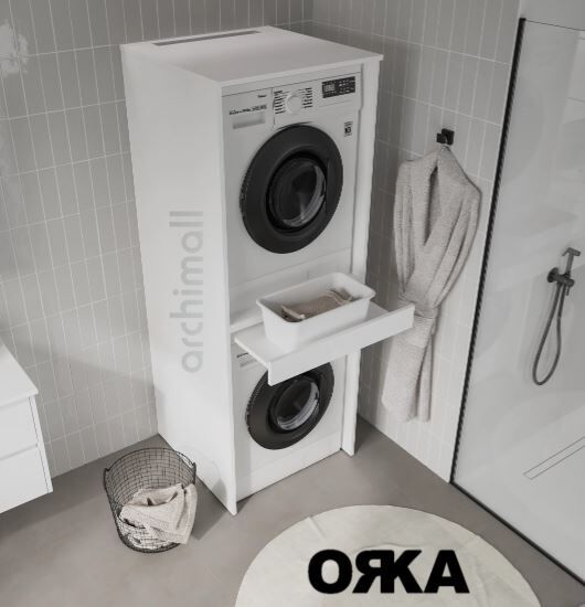 Orka Linfa Çamaşır ve Kurutma Makinesi Dolabı MAT BEYAZ