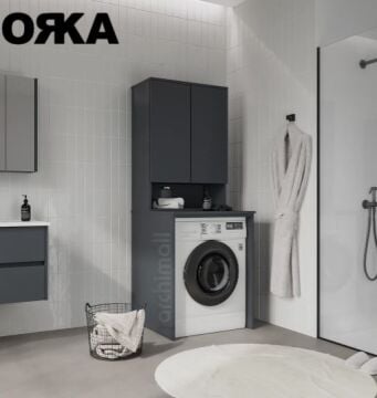 Orka Bosco Çamaşır Makinesi Dolabı MAT ANTRASİT