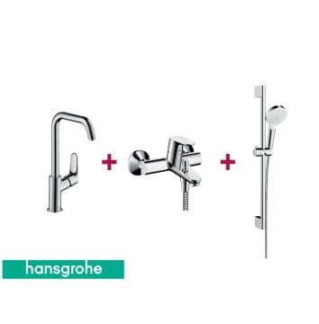Hansgrohe Focus Kuğu Lavabolu Üçlü Batarya Seti
