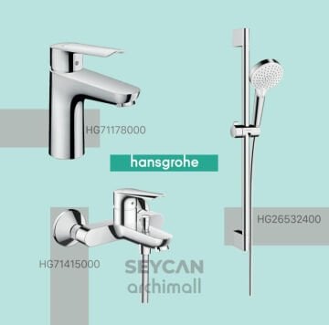 Hansgrohe Logis E banyo lavabo ve duş batarya seti krom