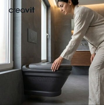 Creavit Antik Antrasit Asma Klozet Seti