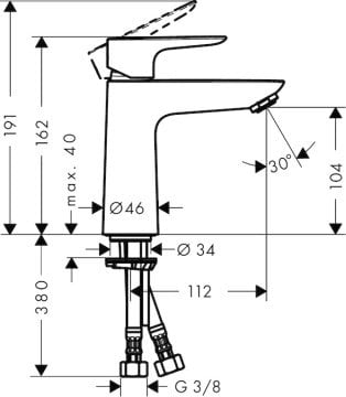 Hansgrohe Talis E 110 Satin Beyaz Lavabo Bataryası