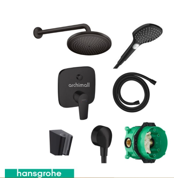 Hansgrohe Talis E Satin Siyah Ankastre Banyo Bataryası Seti