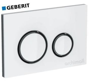 Geberit Sigma 21 Kumanda Paneli Beyaz Cam-Siyah Krom