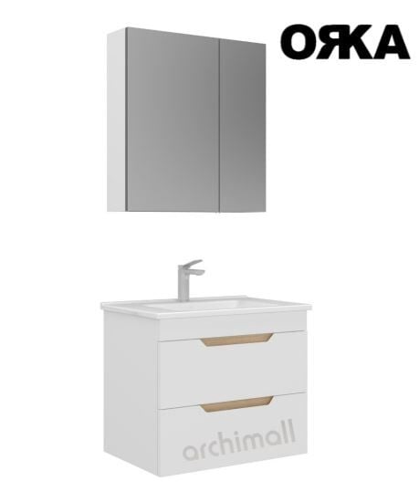 Orka Lena 65 cm Çekmeceli Asma Banyo Dolabı MAT BEYAZ