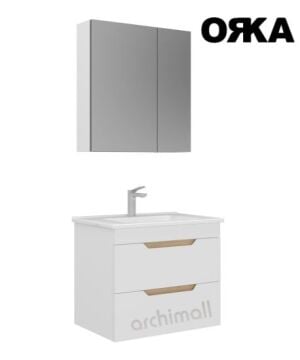 Orka Lena 65 cm Çekmeceli Asma Banyo Dolabı MAT BEYAZ