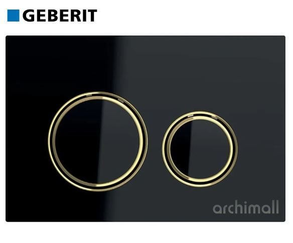 Geberit Sigma 21 Kumanda Paneli Siyah Cam-Pirinç