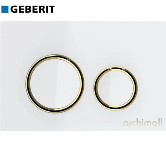 Geberit Sigma 21 Kumanda Paneli Beyaz Cam-Pirinç