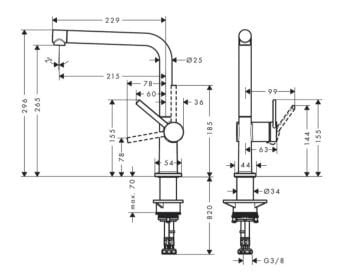 Hansgrohe Talis M54 Tek kollu eviye bataryası
