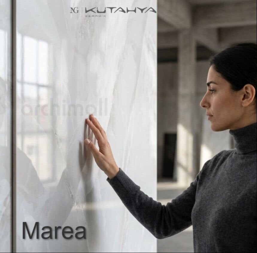Kütahya Seramik 60x120 marea beyaz parlak porselen karo