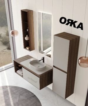Orka Pacific Çekmeceli 110 cm Asma Banyo Dolabı
