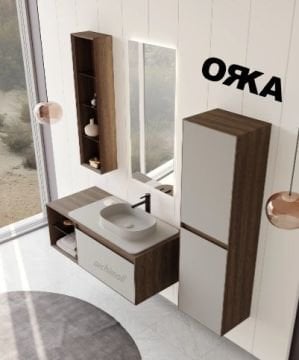 Orka Pacific Çekmeceli 110 cm Asma Banyo Dolabı