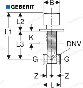 Geberit Kare Ankastre Stop Valf