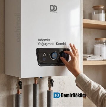 Demirdokum Ademix P24 kW tam yogusmali kombi kesit gorunum