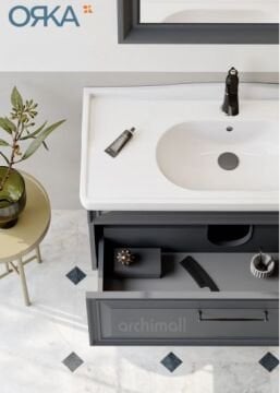 Orka Design 85 cm Asma Banyo Dolabı