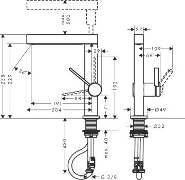 Hansgrohe Finoris 230 Spiralli Lavabo Bataryası Krom