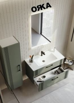 Orka Bari 100 Asma Banyo Dolabı LED Aynalı