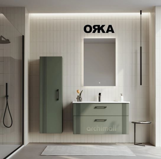 Orka Bari 100 Asma Banyo Dolabı LED Aynalı