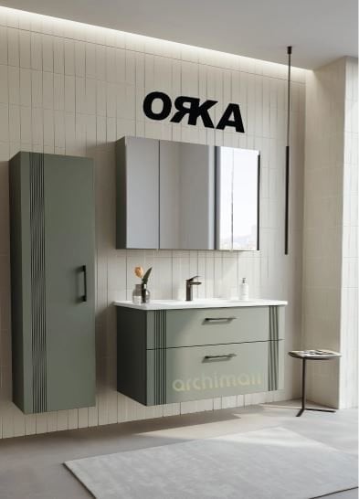 Orka Bari 100 Ayna Dolaplı Asma Banyo Dolabı