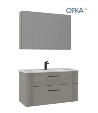 Orka Bari 100 Ayna Dolaplı Asma Banyo Dolabı