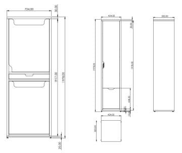 Creavit Çamaşır & Kurutma Makine Dolabı CM2070.01