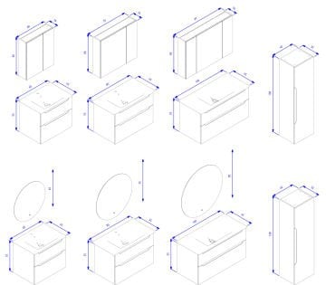 Orka Messina 100 Ayna Dolaplı Asma Banyo Dolabı