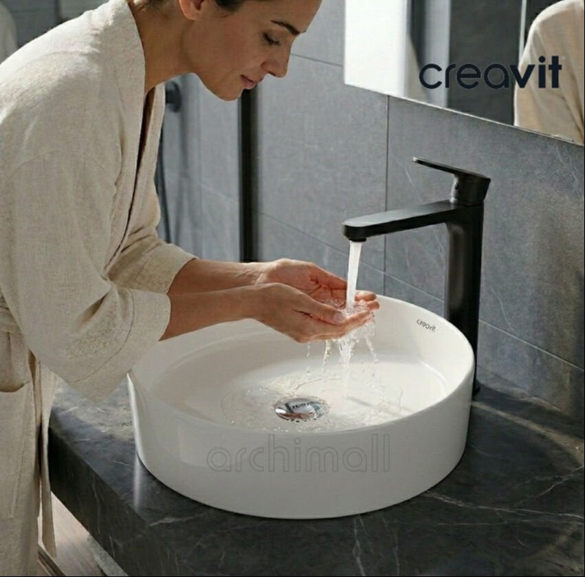 Creavit Loop 45 cm Mat Beyaz Çanak Lavabo mekan resmi