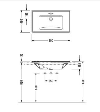 Serel Star 80 cm Etajerli Lavabo