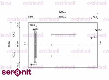 Aquanit 80X120 Slope Infinity Beyaz Porselen Duş Karosu