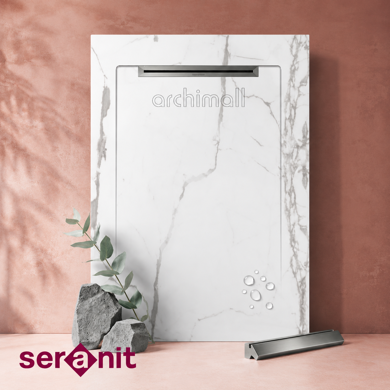 Aquanit 80X120 Slope Infinity Beyaz Porselen Duş Karosu