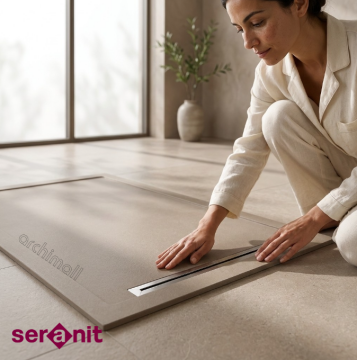 Aquanit 80X120 Slope Arc Vizon Porselen Duş Karosu