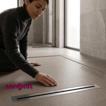 Aquanit 90x90 Slope Arc Vizon Porselen Duş Karosu