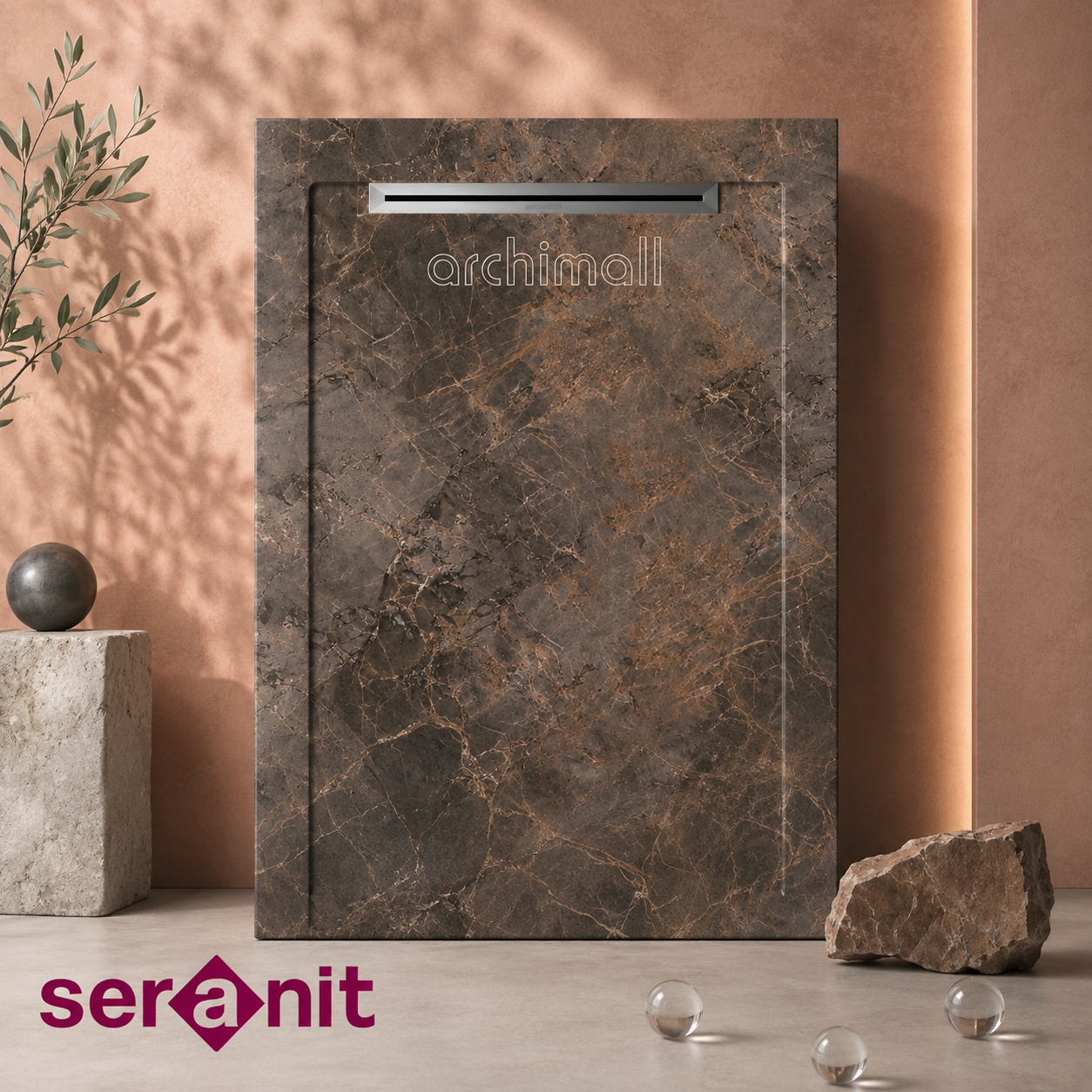 Aquanit 80X120 Slope Gusto Taupe Gri Porselen Duş Karosu